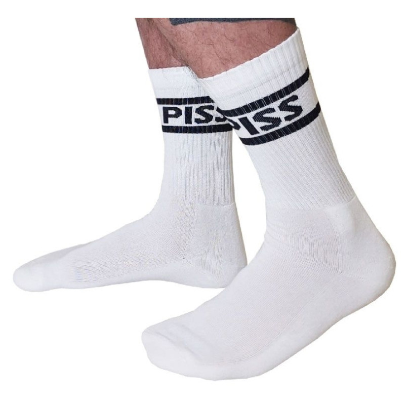 Mr B - Mister B Chaussettes blanches Piss Crew Socks
